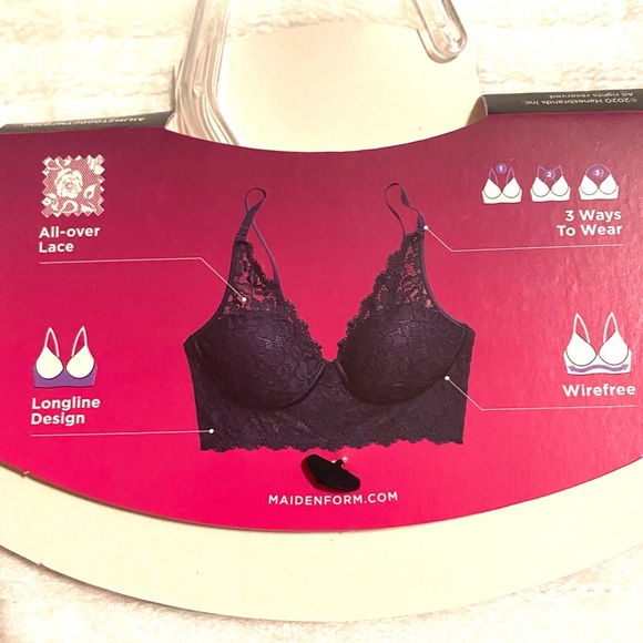 ✨ SALE NWT Wireless Comfort Convertible Lace Bra in Deep Red - Picture 4 of 8
